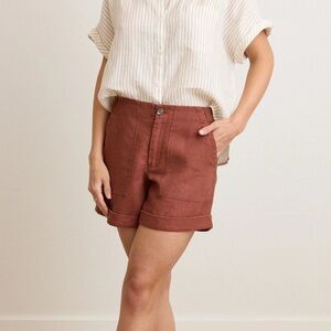 NWT Not Monday Palmer Linen Short - Moroccan rust color